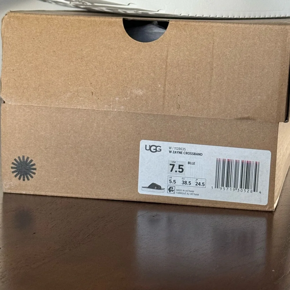 UGG Black Criss-Cross Slide Sandals - Picture 8 of 8